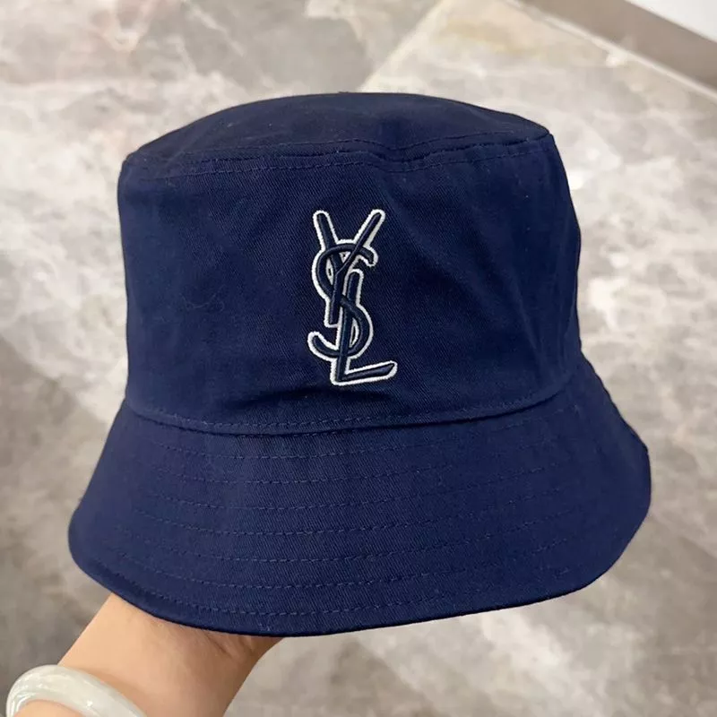 Saint Laurent x New Era Cassandre Bucket Hat In Canvas Navy Blue 0112