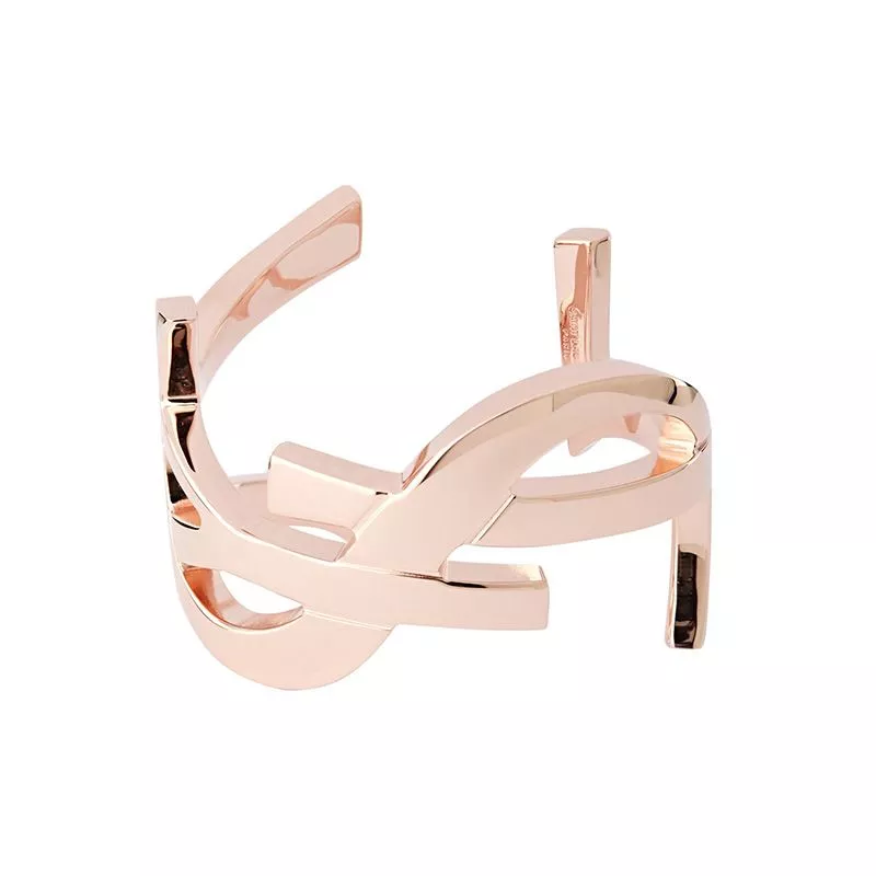 Saint Laurent Opyum Twist Cuff Bracelet In Metal Rose Gold 0112