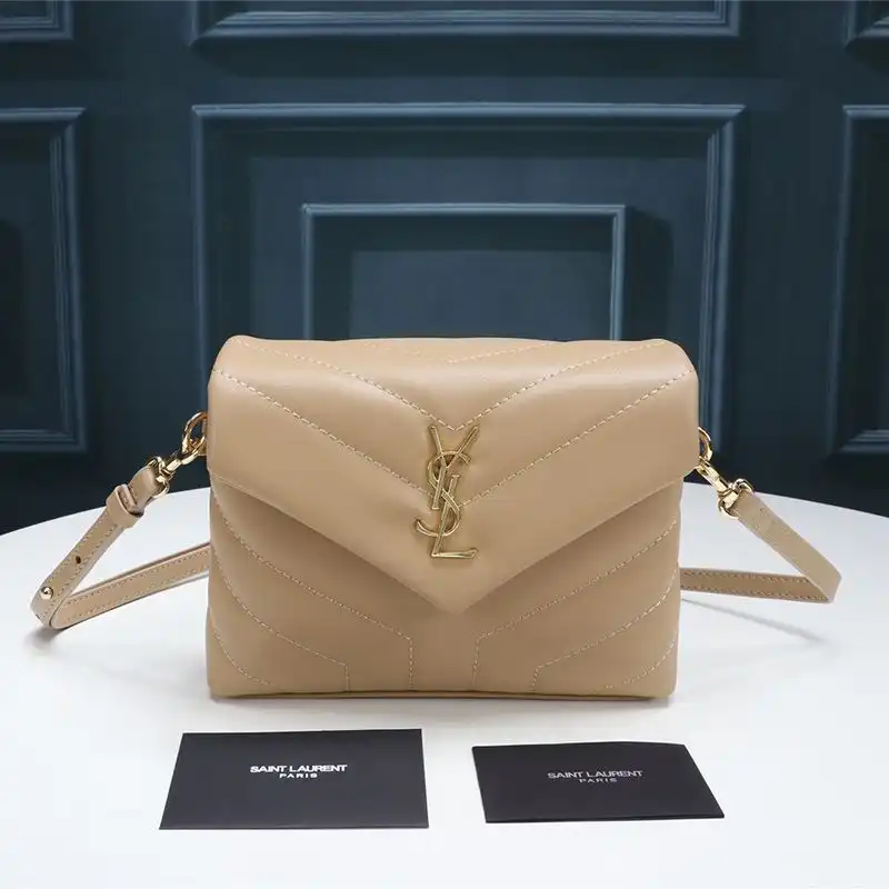 CHEAP Saint Laurent Mini Loulou Toy Bag In Y Matelasse Leather Apricot Gold 0131