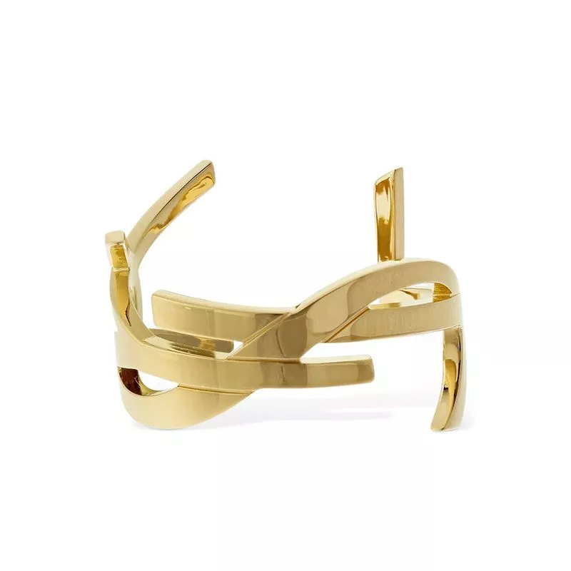 Saint Laurent Opyum Twist Cuff Bracelet In Metal Gold 0112