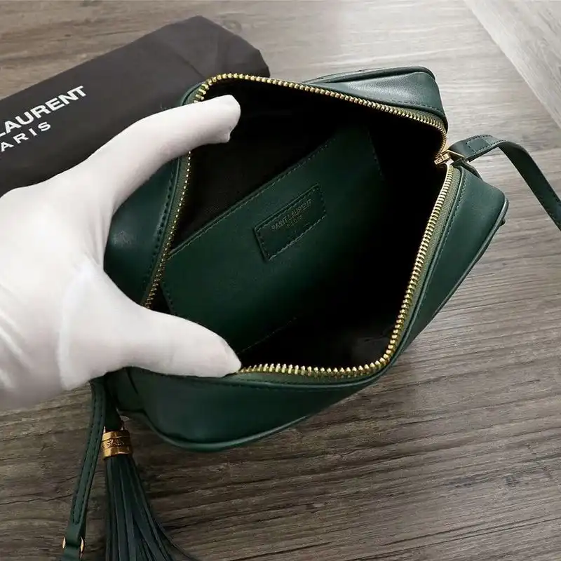 CHEAP Saint Laurent Lou Camera Bag In Matelasse Leather Green Gold 0124