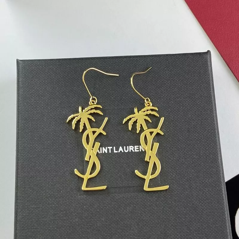 Saint Laurent Opyum Pendant Earrings In Palm Tree Metal Gold 0112