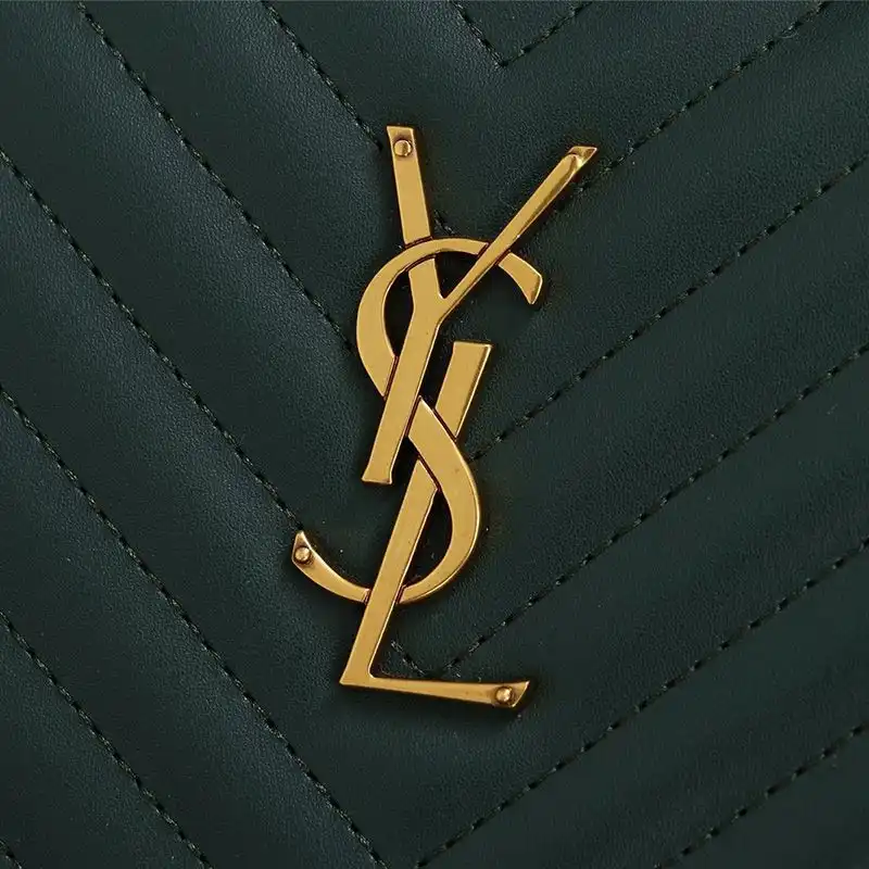 CHEAP Saint Laurent Lou Camera Bag In Matelasse Leather Green Gold 0124