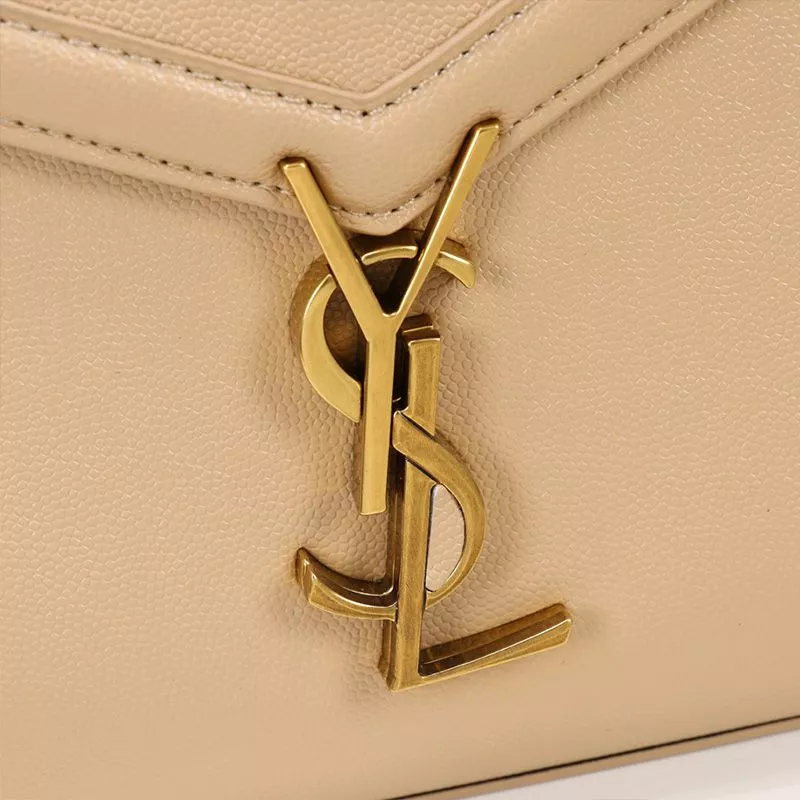 CHEAP Saint Laurent Medium Cassandra Top Handle Bag In Grained Leather Apricot Gold 0114