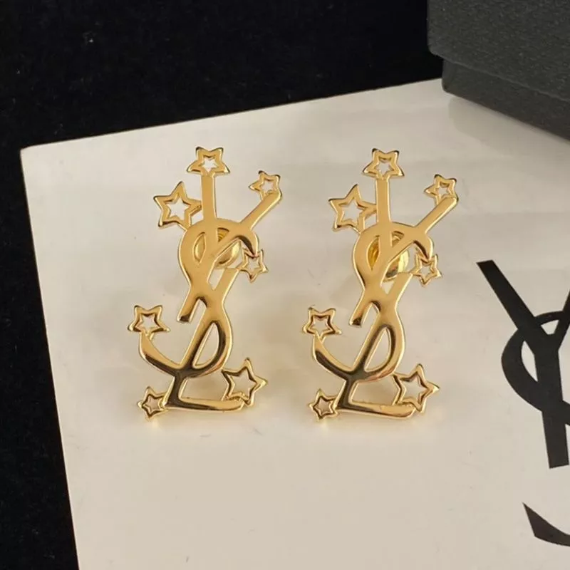 Saint Laurent Opyum Earrings In Stars Metal Gold 0112