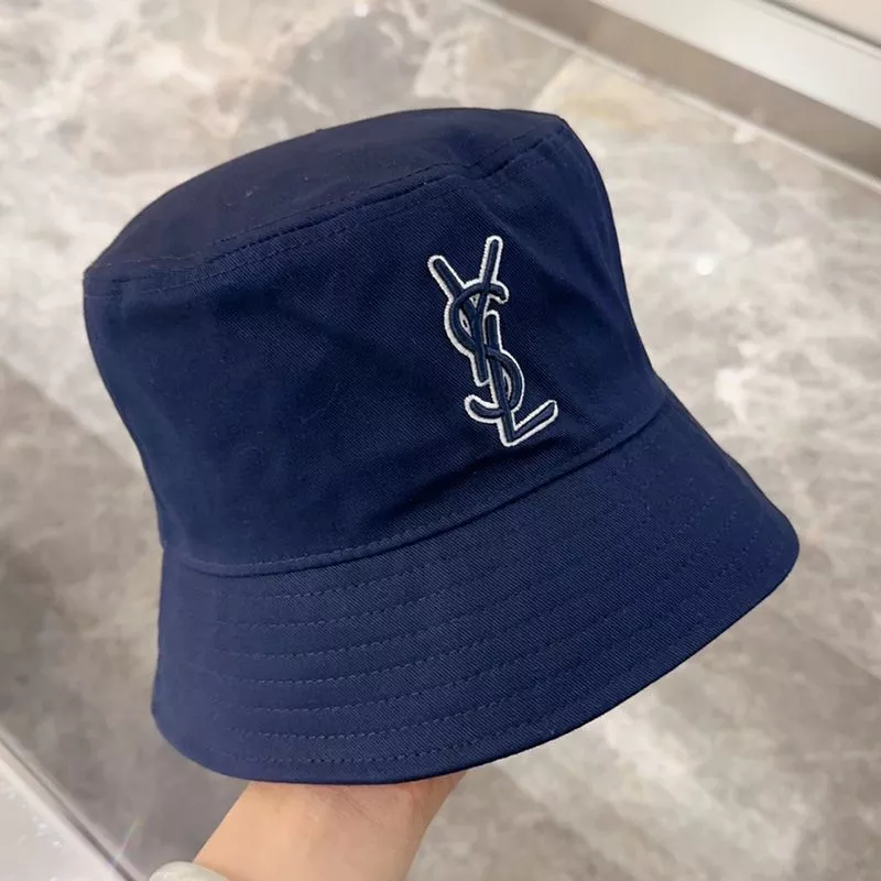 CHEAP Saint Laurent x New Era Cassandre Bucket Hat In Canvas Navy Blue 0116