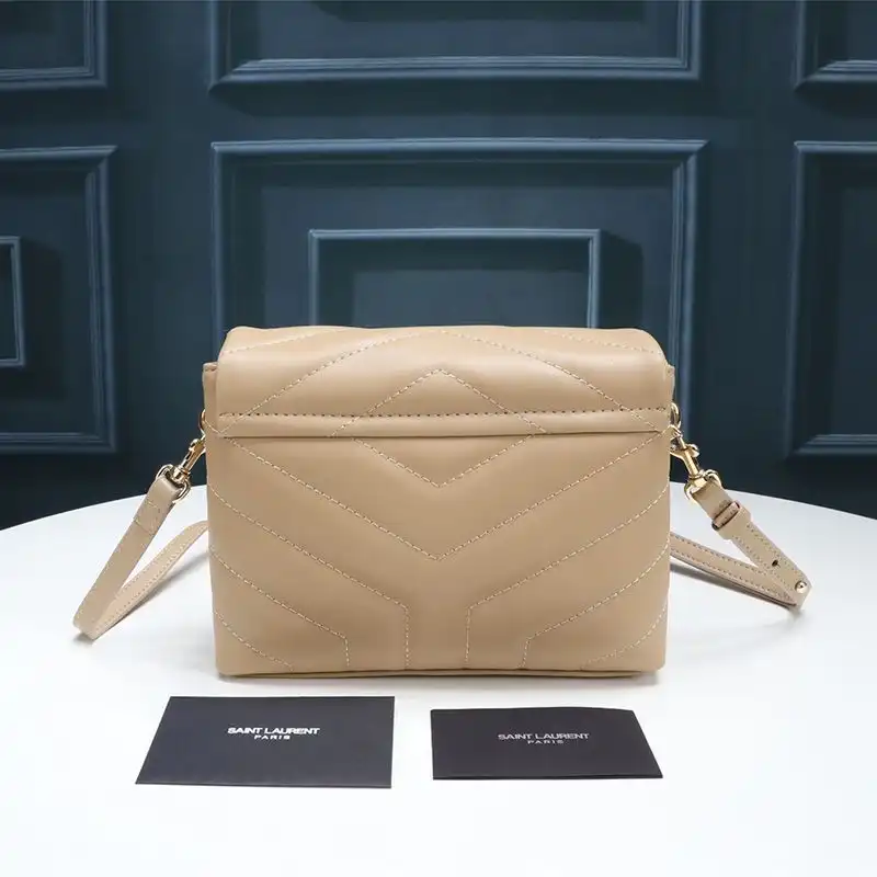 CHEAP Saint Laurent Mini Loulou Toy Bag In Y Matelasse Leather Apricot Gold 0131