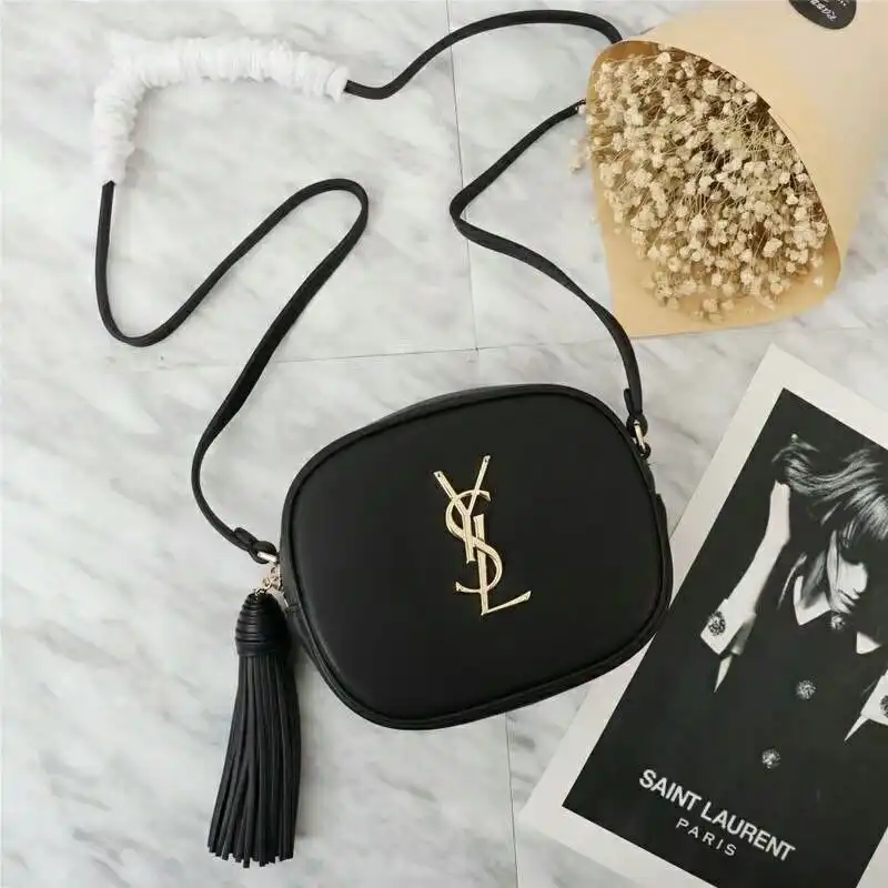 CHEAP Saint Laurent Blogger Bag In Leather Black Gold 0131