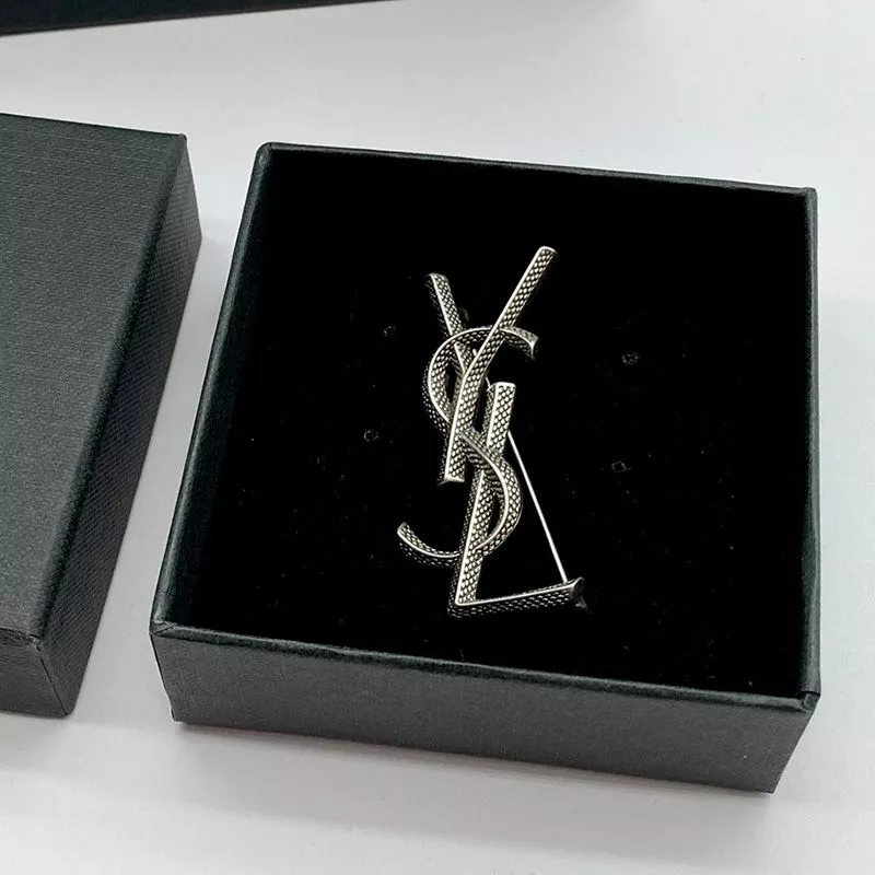 CHEAP Saint Laurent Opyum Brooch In Snake Metal Silver 0112