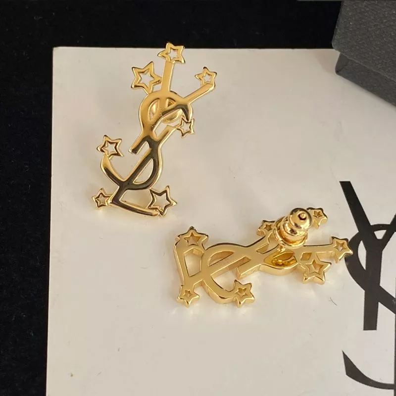 CHEAP Saint Laurent Opyum Earrings In Stars Metal Gold 0112