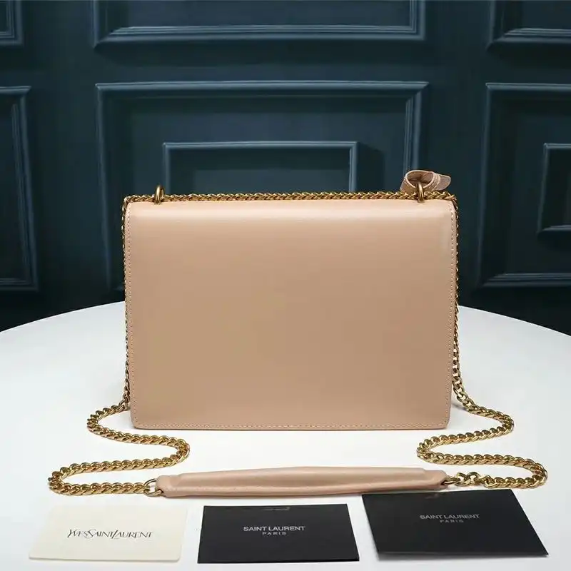 CHEAP Saint Laurent Medium Sunset Chain Bag In Leather Apricot Gold 0124