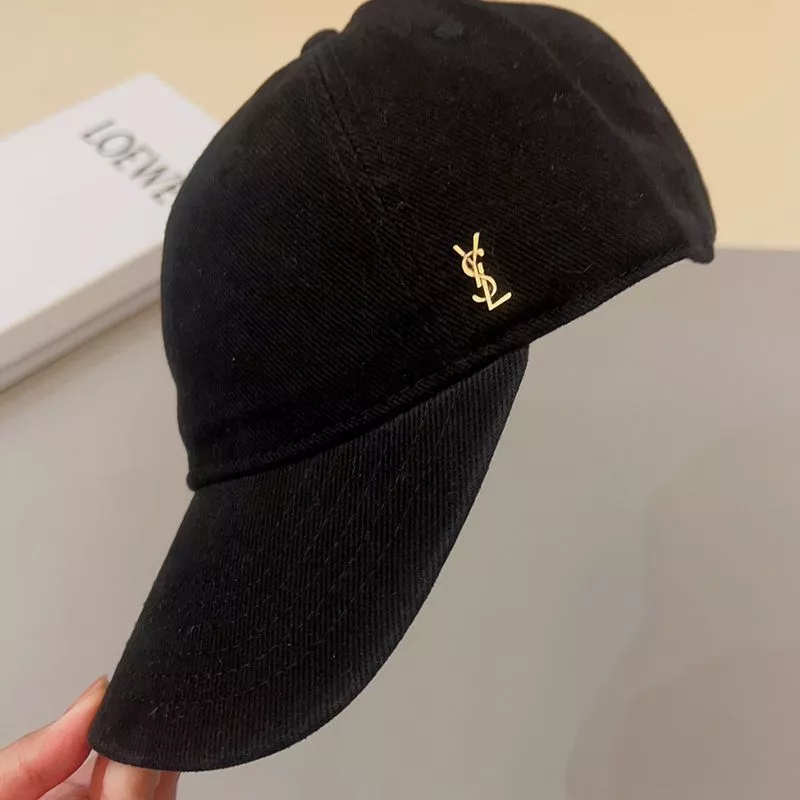 CHEAP Saint Laurent Cassandre Baseball Cap In Canvas Black 0116