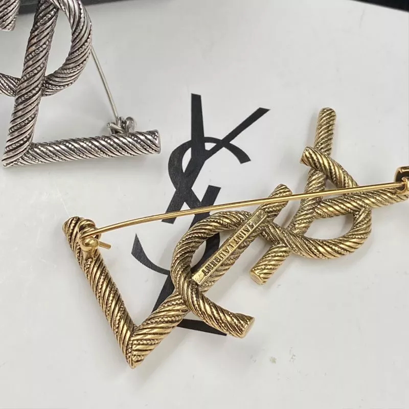 CHEAP Saint Laurent Opyum Brooch In Twisted Metal Gold 0112