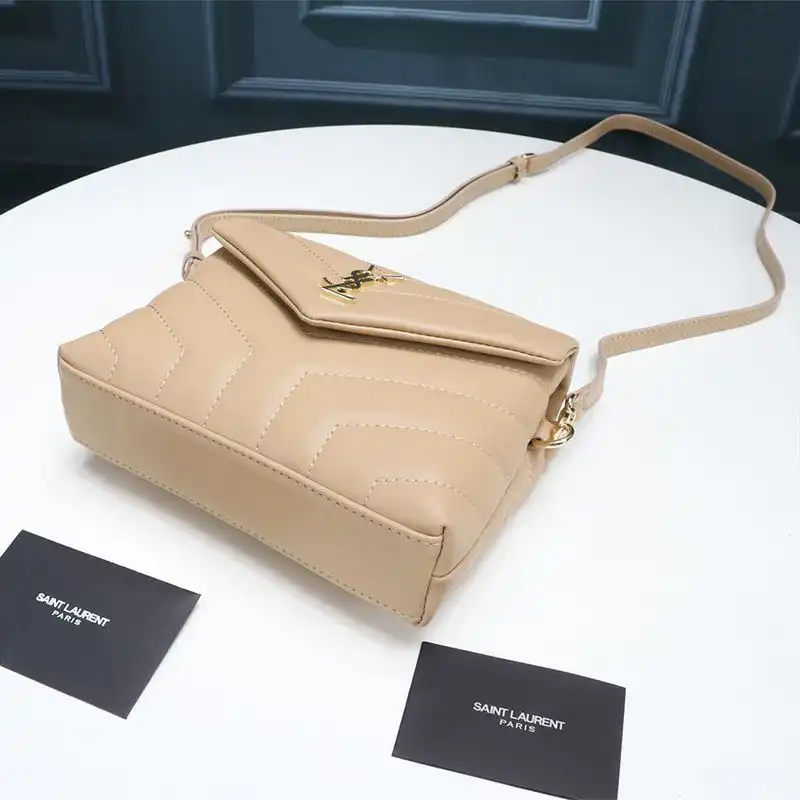 CHEAP Saint Laurent Mini Loulou Toy Bag In Y Matelasse Leather Apricot Gold 0131