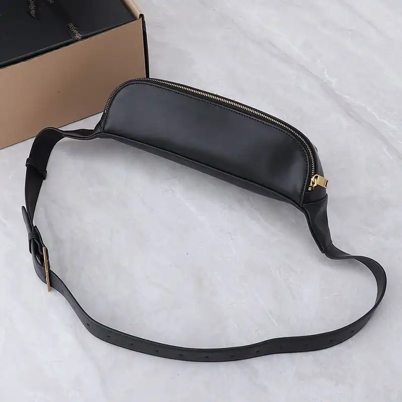 CHEAP Saint Laurent Classic Monogram Belt Bag In Lambskin Black Gold 0131