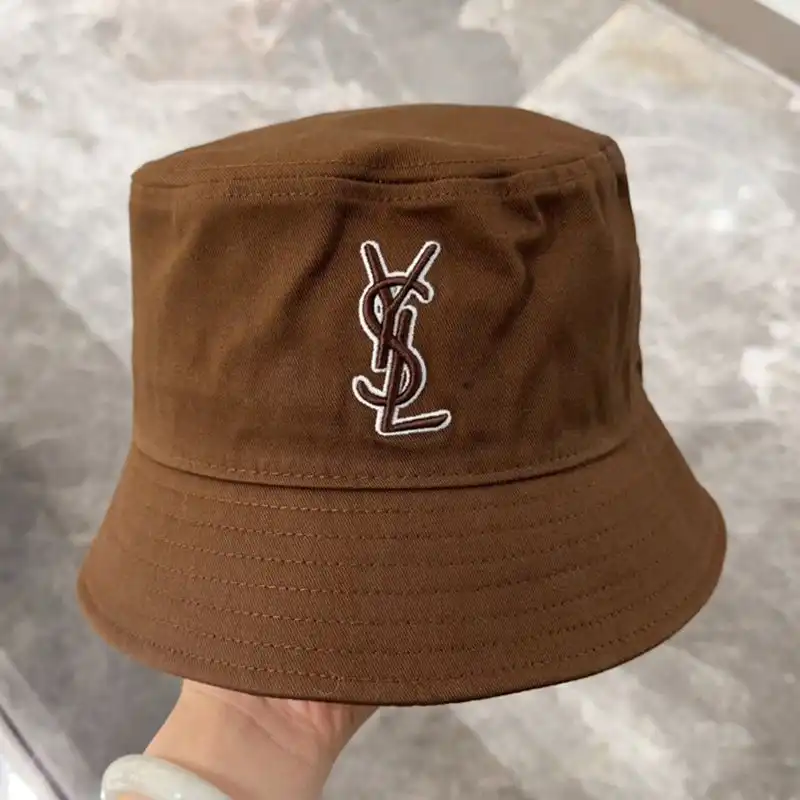 CHEAP Saint Laurent x New Era Cassandre Bucket Hat In Canvas Brown 0206