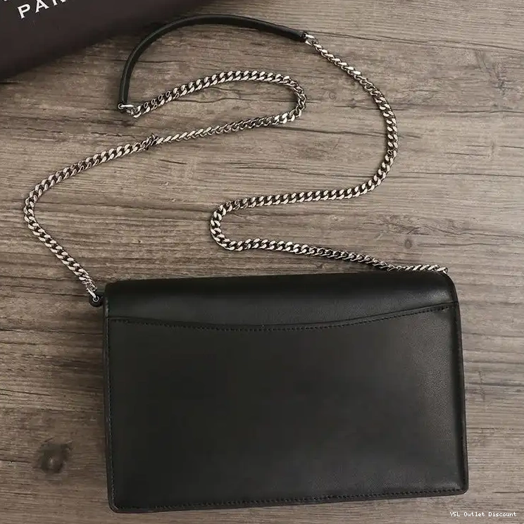 CHEAP Leather Silver Saint Laurent Chain Le Sept Black In Bag 0224