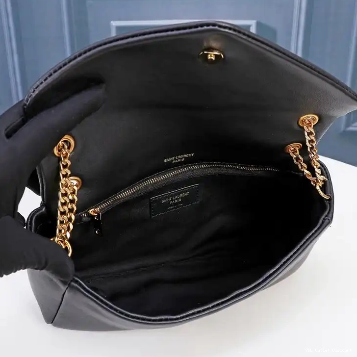 CHEAP Calypso Bag Laurent In Plunged Lambskin Saint Black Gold 0212