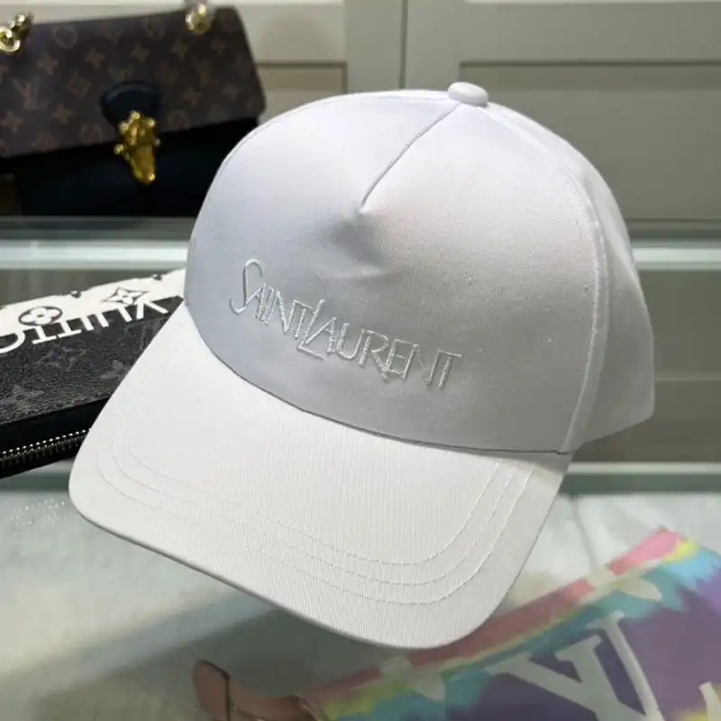 CHEAP Saint Laurent Baseball Cap In Gabardine with Logo Embroidery White 0206