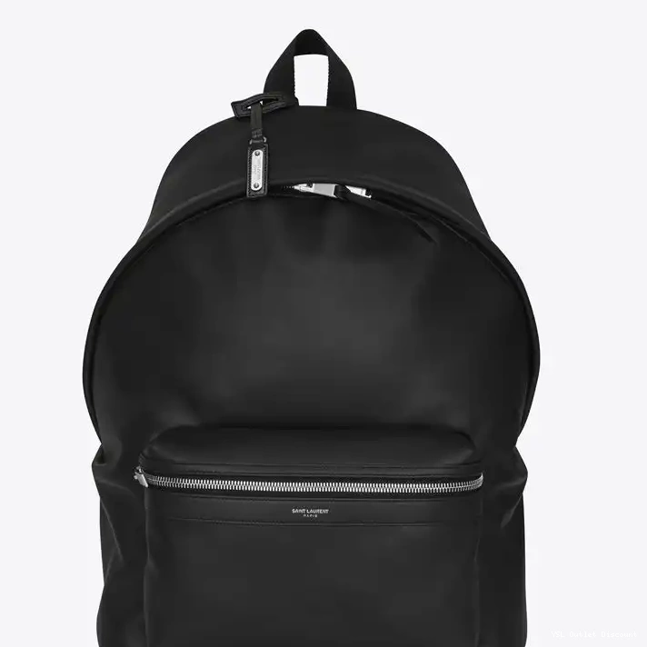 CHEAP Black City Leather Laurent In Matte Saint Backpack 0222