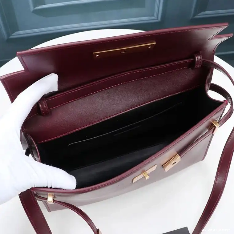 CHEAP In Bag Gold Leather Laurent Smooth Shoulder Burgundy Manhattan Saint 0213