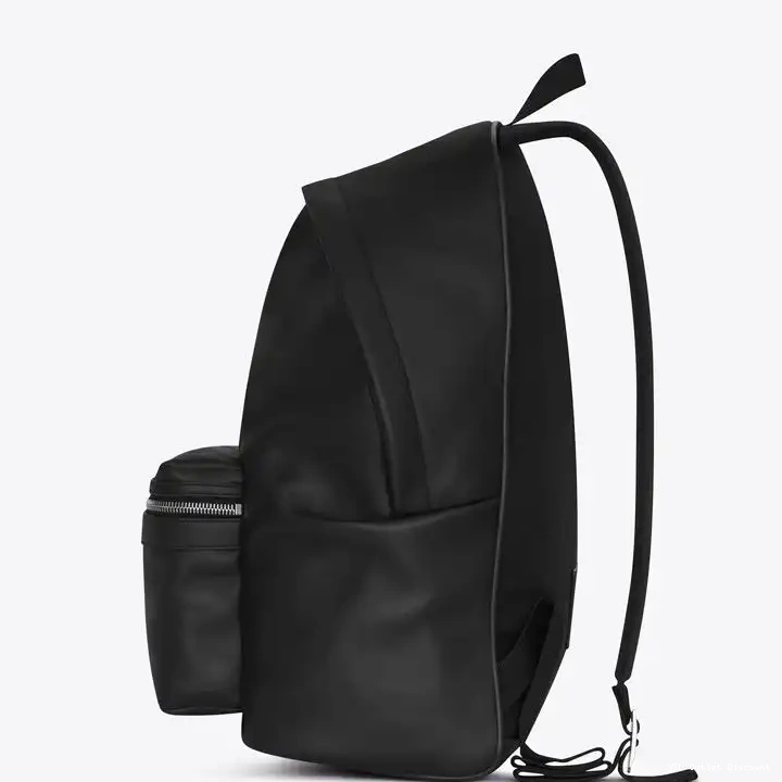 CHEAP Black City Leather Laurent In Matte Saint Backpack 0222