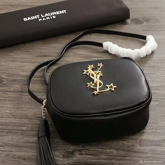 CHEAP Studded Leather Saint Bag Laurent In Blogger Gold Stars Black 0220