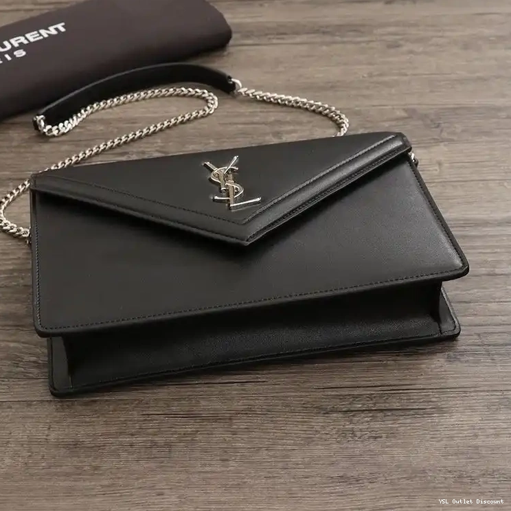 CHEAP Leather Silver Saint Laurent Chain Le Sept Black In Bag 0224