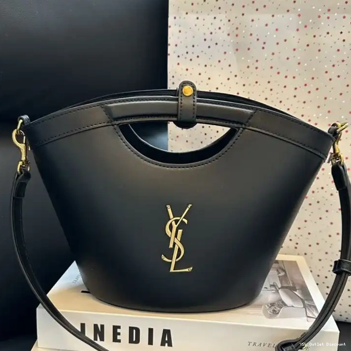 CHEAP In Saint Black Laurent Leather Celia Gold Tote Smooth Mini 0224