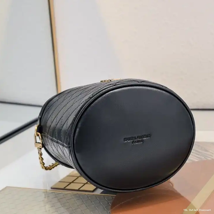 CHEAP Saint Laurent Gaby Bag In Gold Lambskin Black Bucket 0210