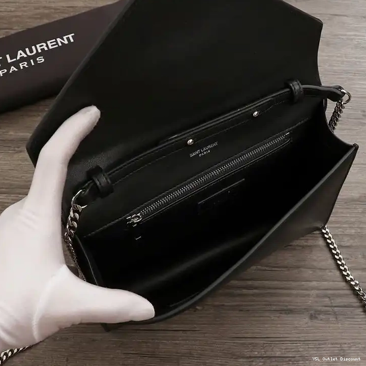 CHEAP Leather Silver Saint Laurent Chain Le Sept Black In Bag 0224