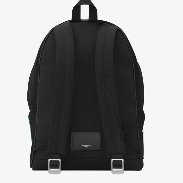 CHEAP Canvas Black Backpack In City Saint Laurent Signature Logo 0214