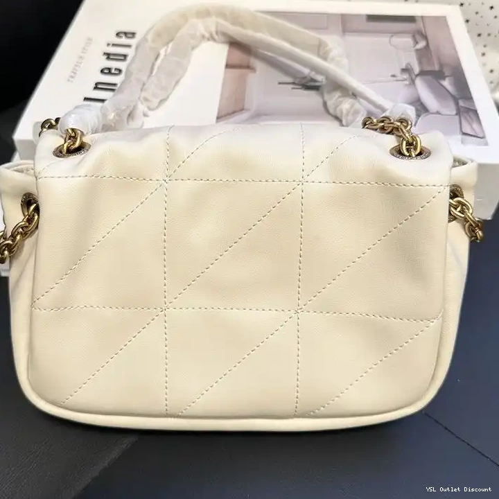 CHEAP Jamie Gold White Laurent Mini Bag Lambskin In 4.3 Saint 0220