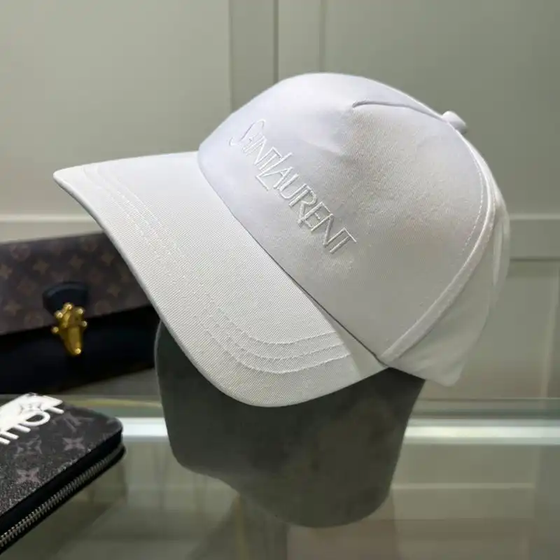 CHEAP Saint Laurent Baseball Cap In Gabardine with Logo Embroidery White 0206