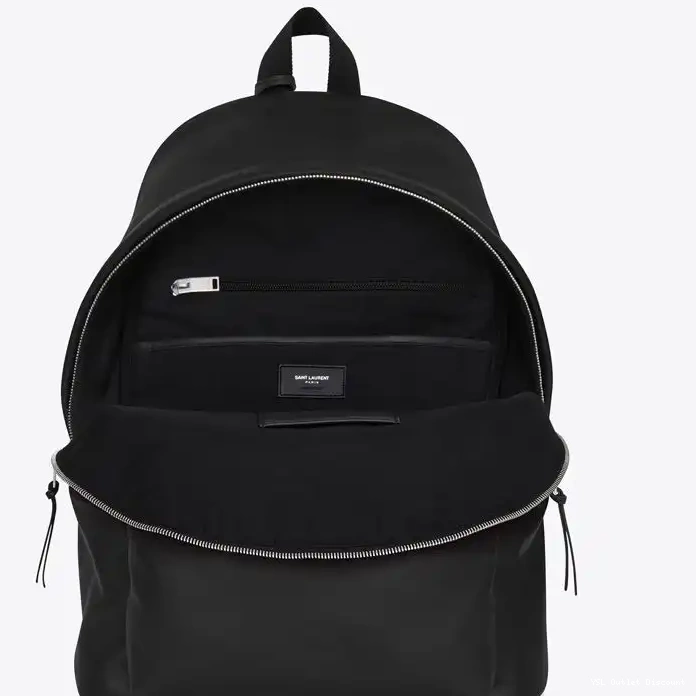 CHEAP Black City Leather Laurent In Matte Saint Backpack 0222