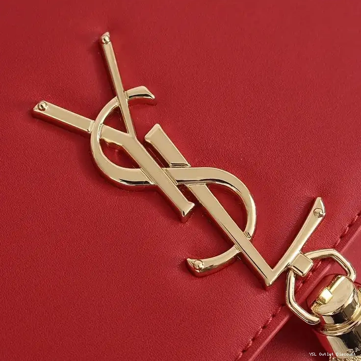 CHEAP Medium Chain Gold Red with Bag Saint Laurent In Kate Tassel Leather 0221